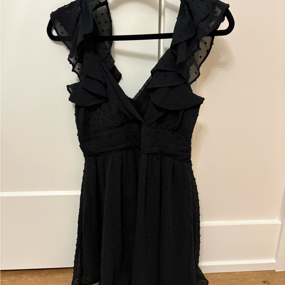 Altar'd State Black Ruffle Mini Dress